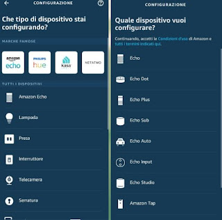 Seleziona Amazon Echo Seleziona Echo
