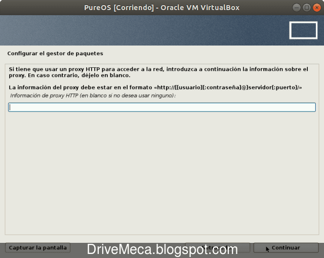 Escribimos informacion de proxy si lo necesitamos para internet