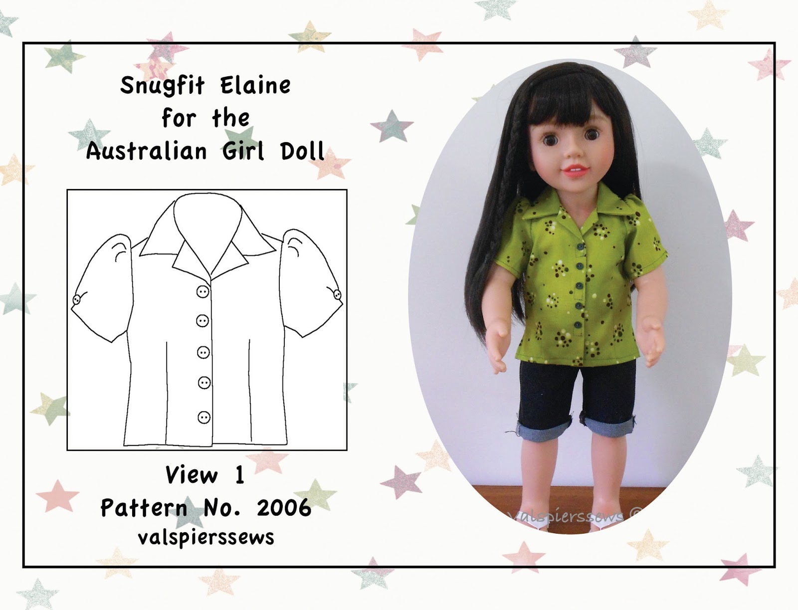 Doll Clothes Patterns by Valspierssews Pattern for Australian Girl Doll