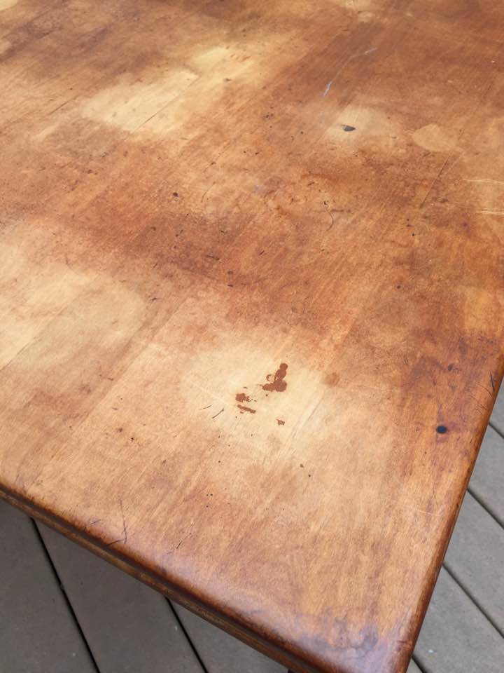 Before: Uneven and worn finish. Before: Uneven and worn finish.