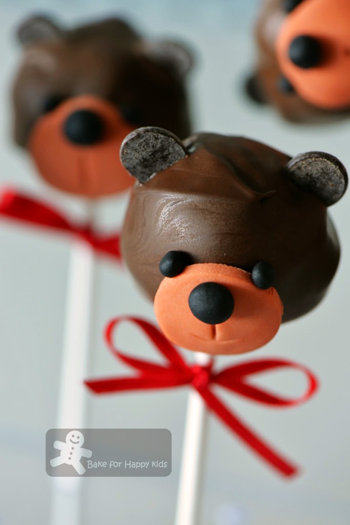 Teddy bear devil food chocolate cake pops
