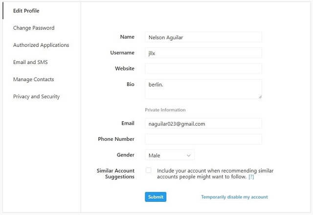 إلغاء تفعيل ميزة "اقتراحات حسابات مماثلة"