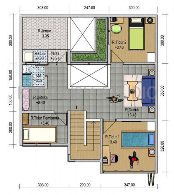 Denah rumah minimalis 3 kamar tidur Denah rumah minimalis 3 kamar tidur