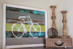 reclaimed wood sign, bike, art, paint, Graphics Fairy, spring art, Beyond The Picket Fence, http://bec4-beyondthepicketfence.blogspot.com/2015/02/spring-ideas-are-you-ready.html