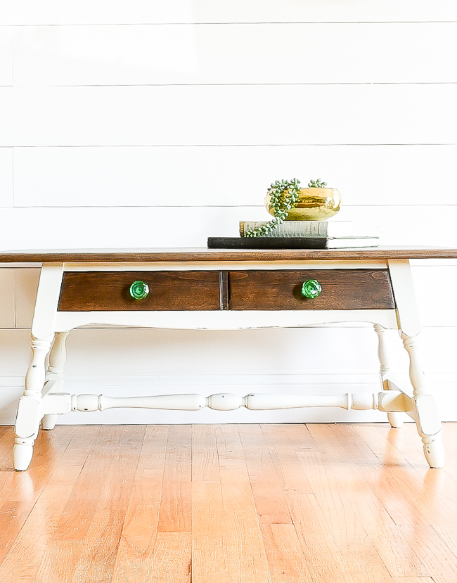 Before and After How to Refinish a Solid Wood Table Little House of