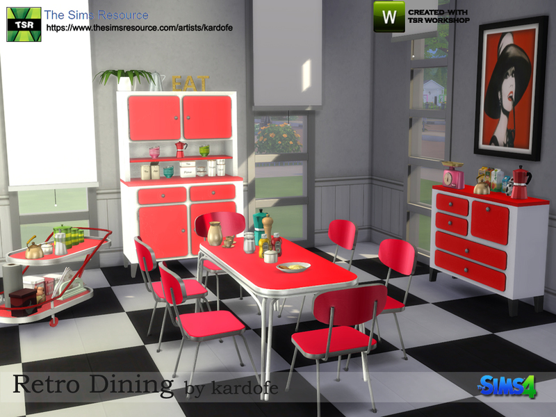 Sims 4 CC's - The Best: Retro Dining by Kardofe