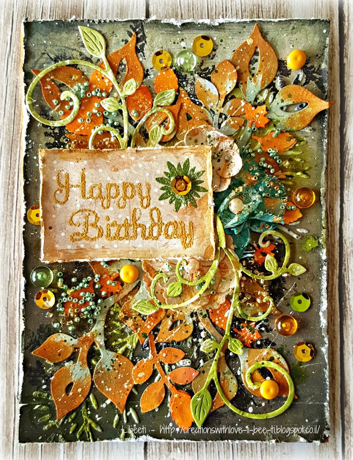 Creation with love A mixed media birthday card Lindy's Stamp Gang