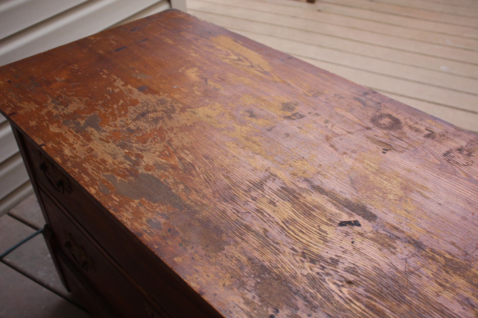 Antique dresser with poor finish Antique dresser with poor finish