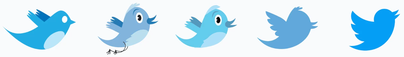 Evolución del logo de Twitter