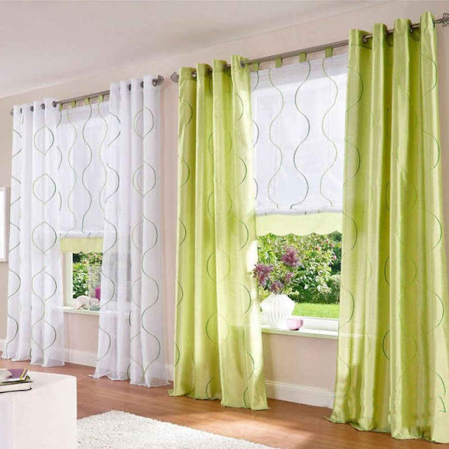 Green Curtain for Living Room Design Ideas Modern House Pictures