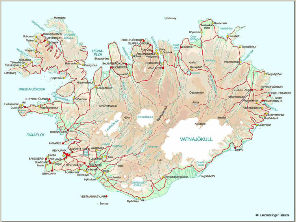 Islândia Mapas Geográficos da Islândia