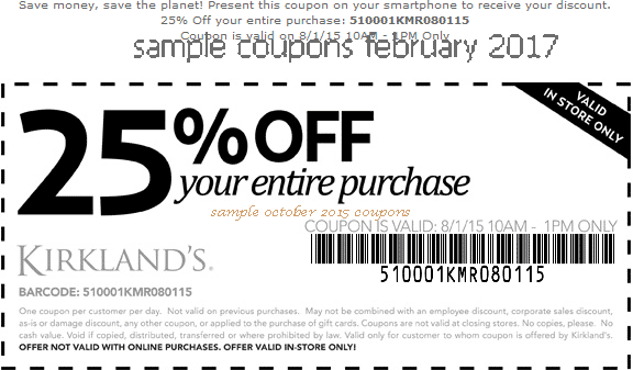 Kirkland's online coupon code 2018