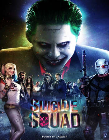 Poster Of Suicide Squad 2016 English 600MB EXTENDED BRRip 720p ESubs HEVC Free Download Watch Online downloadhub.in