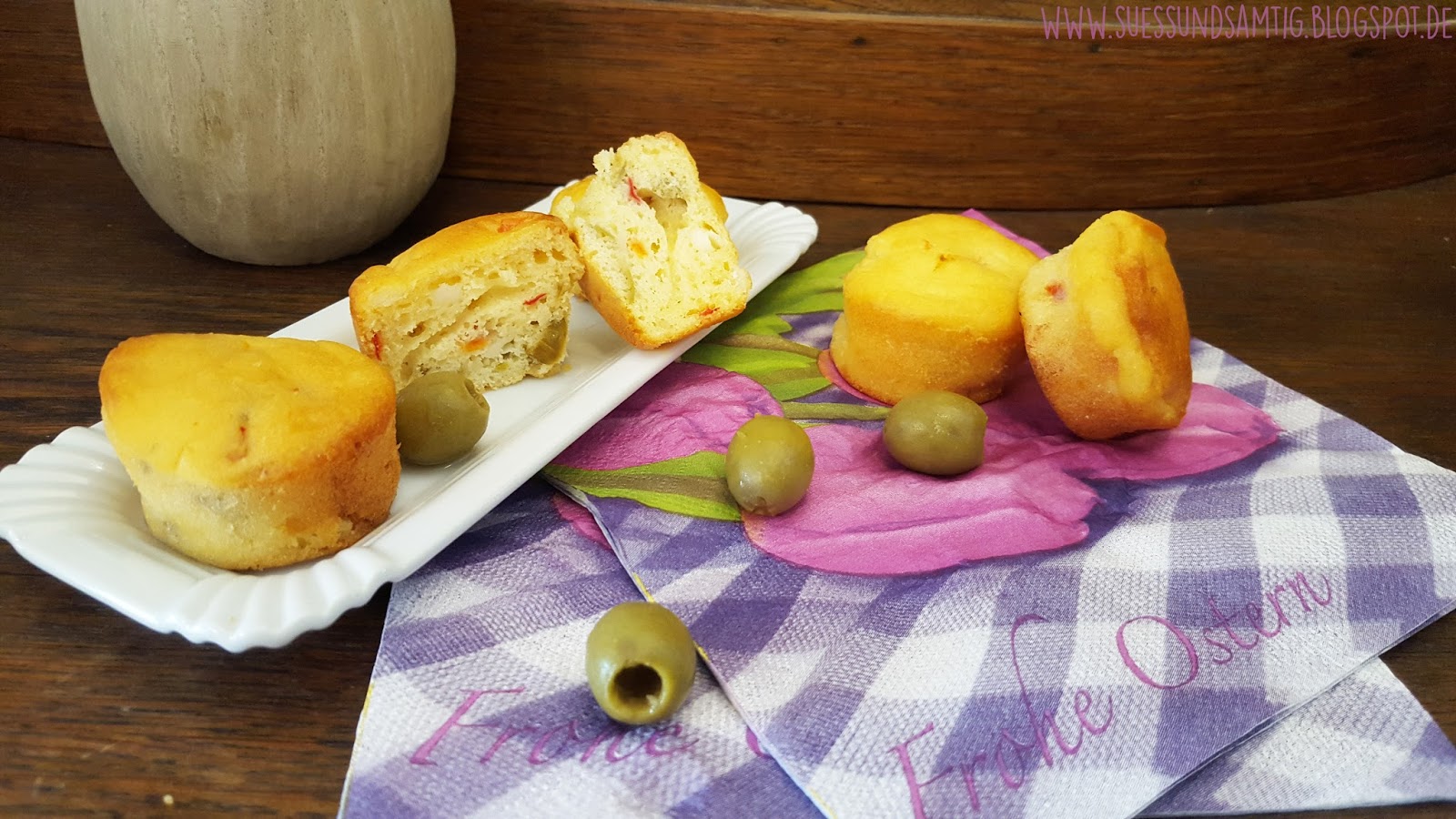 Süß &amp; Samtig: Oliven-Feta-Muffins mit getrockneten Tomaten