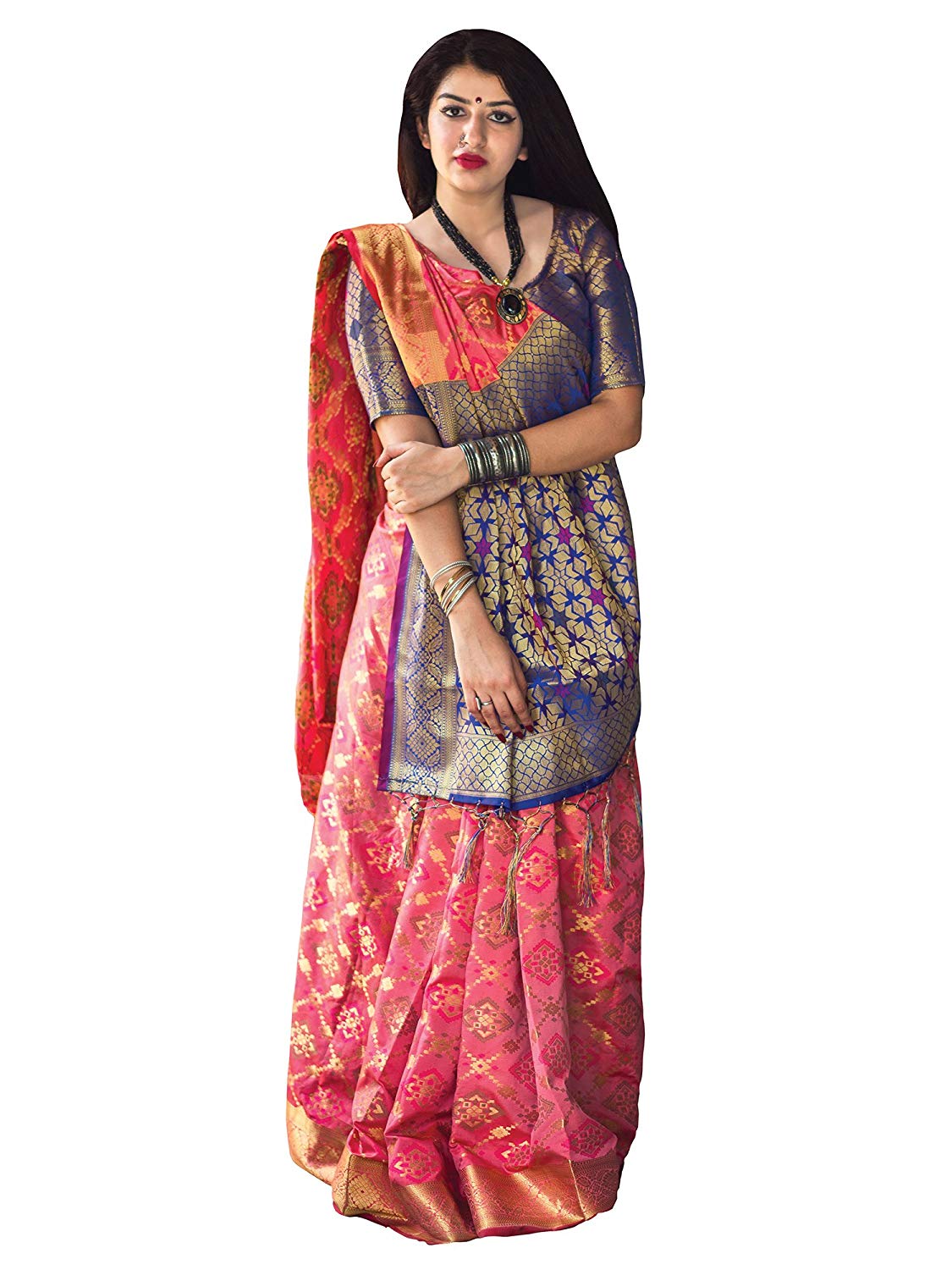 Applecreation Women'S Patola Silk Saree With Blouse Piece (5)