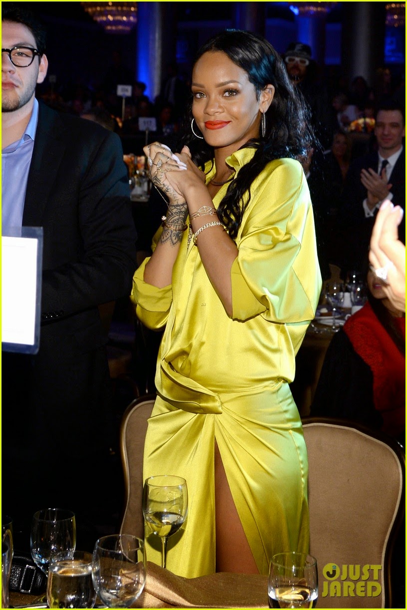 Celeb Diary: Rihanna attending the 2014 Clive Davis Pre-Grammy Gala and ...