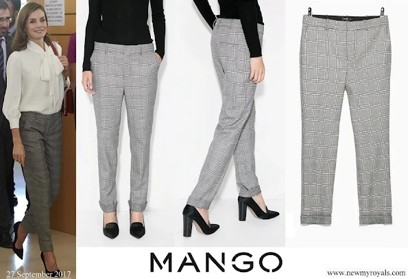 Queen Letizia wore Mango Prince of Wales trousers