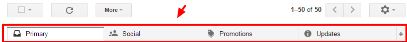 gmail top tab