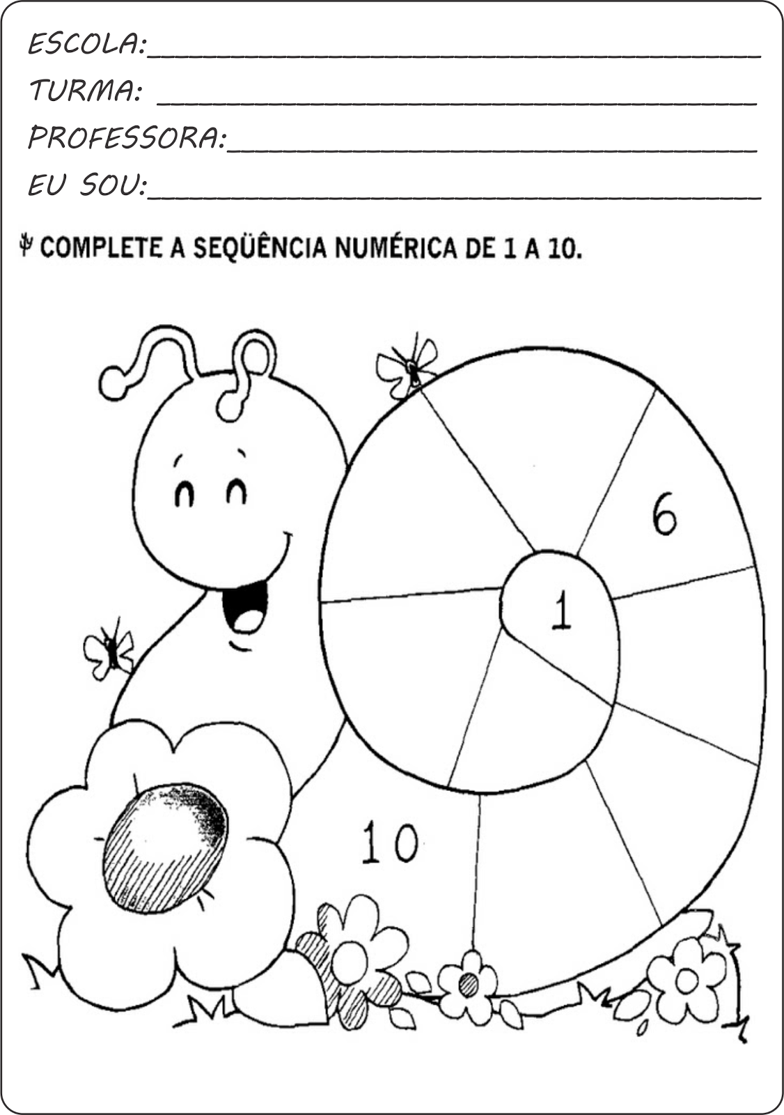 Atividade complete a sequência dos numerais A Arte de Ensinar e Aprender Atividade complete a sequência dos numerais A Arte de Ensinar e Aprender