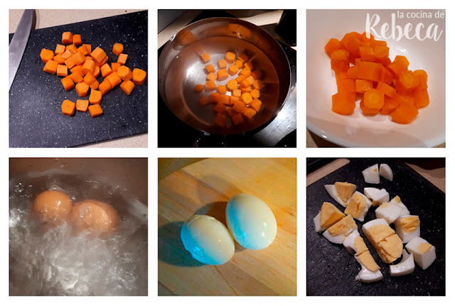 Receta de ensaladilla rusa: la zanahoria y el huevo