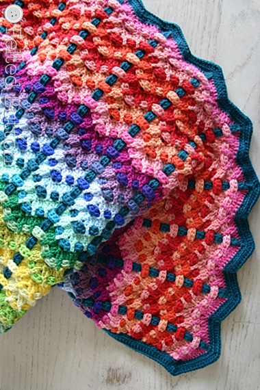 Chromatic Cobbles Blanket Crochet Pattern by Susan Carlson of Felted Button