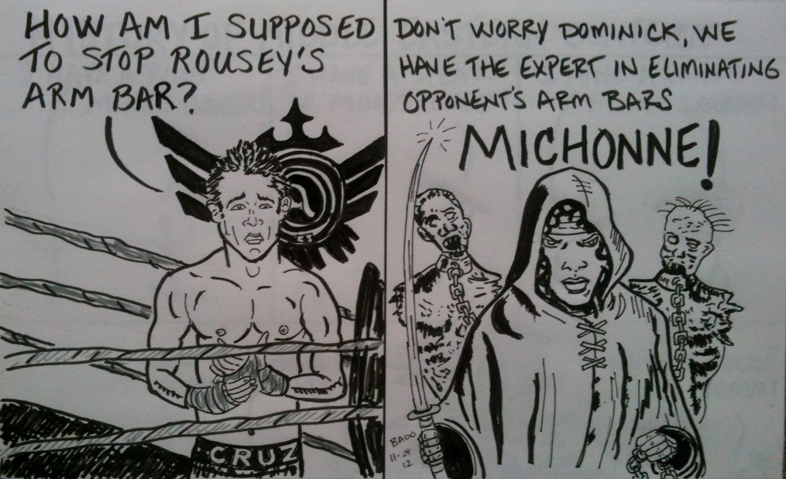 MMA Cartoon: Dominick Cruz v Ronda Rousey cartoon