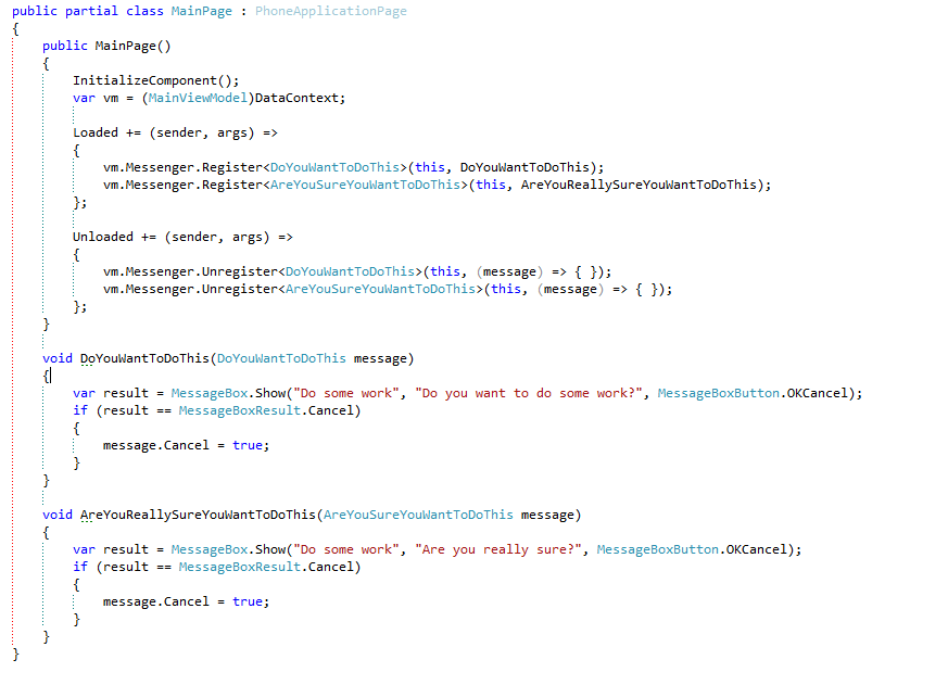 Showing a message box from a ViewModel in MVVM