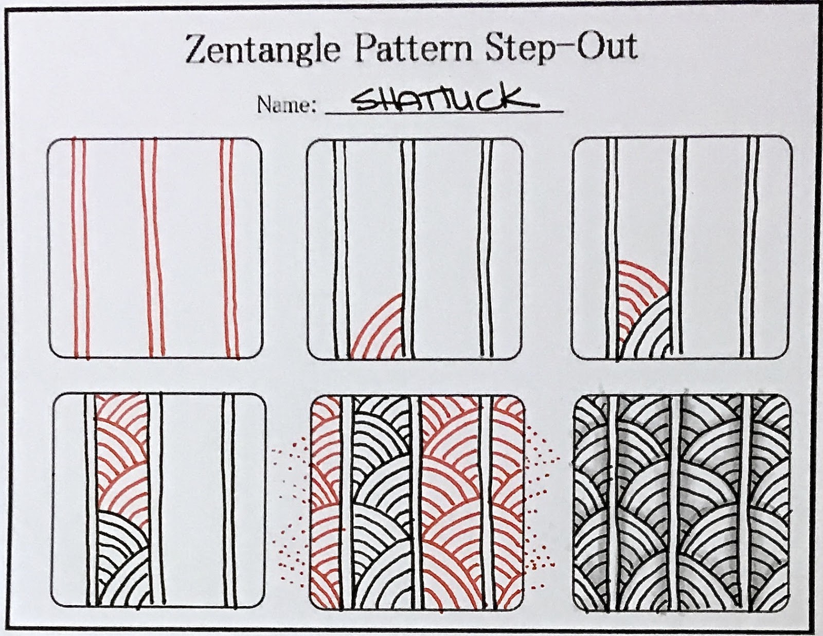 Step by step tutorial on how to draw Zentangle artwork