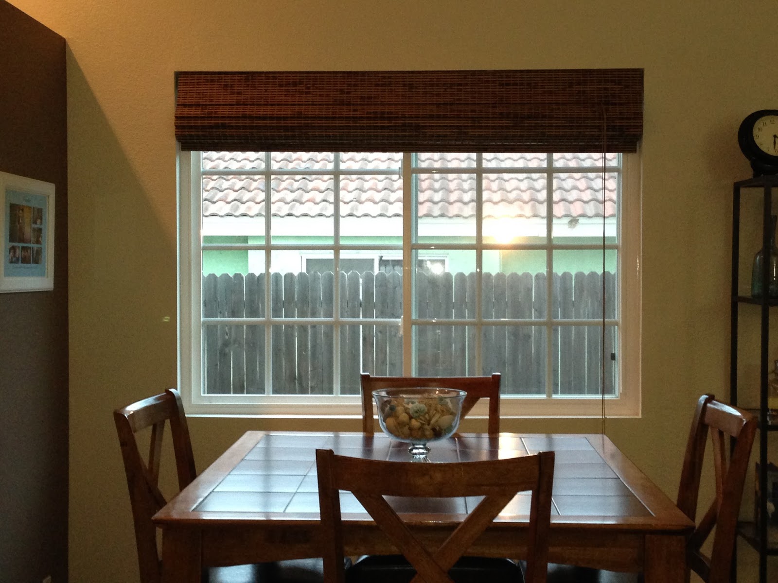 Adventures in DIY Bamboo Roman Shades Dining Room Update