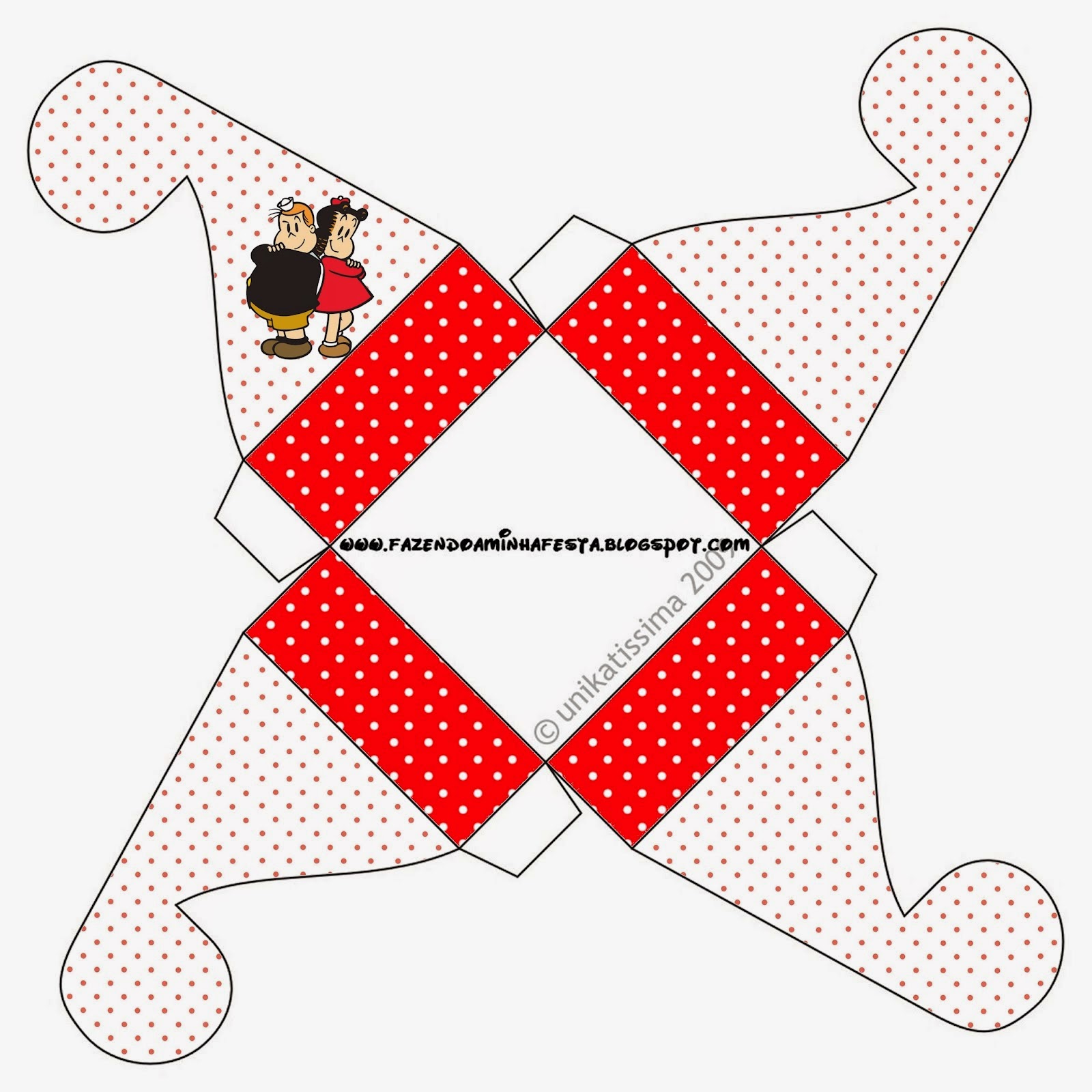 La Pequeña Lulú: Cajas para Fiestas para Imprimir Gratis. Caja para cupcakes, chocoltes o golosinas de La Pequeña Lulú.