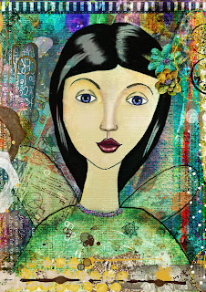 Design 21: Digital painted folk art faces painted in Photoshop