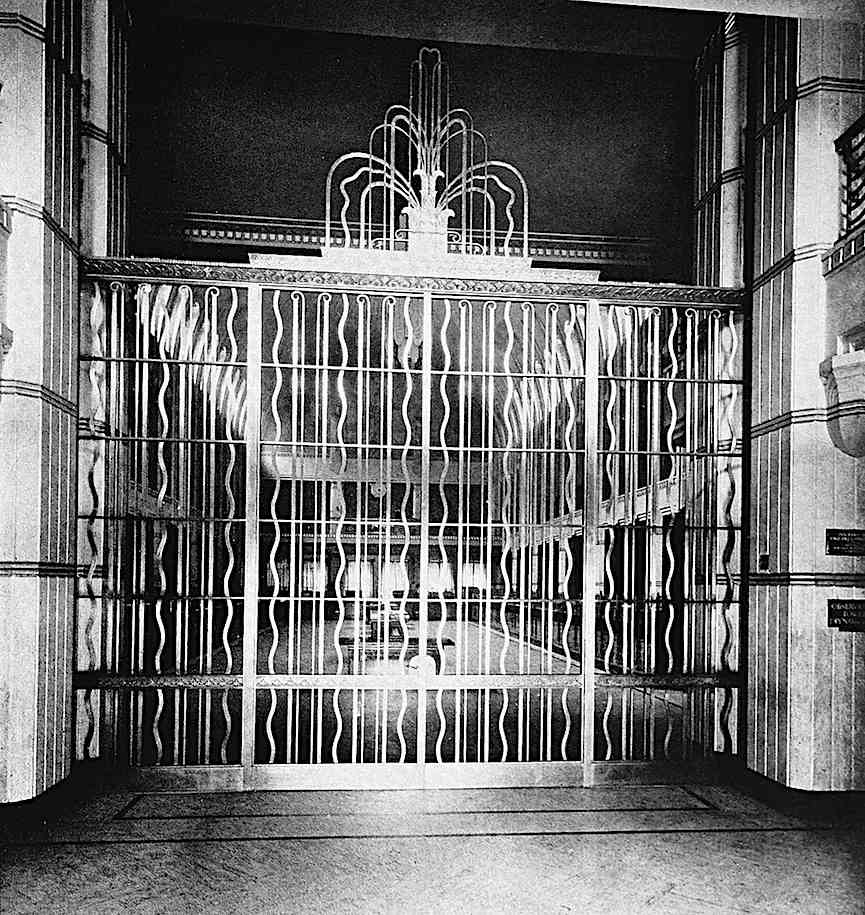 1938 metal gate a 1938 metal gate as an art deco fountain