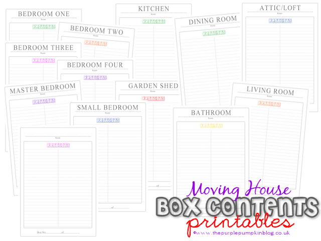 Moving House Box Contents Lists - Free Printables
