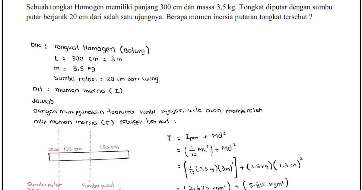 Kompas Sekolah: Contoh Soal Dinamika Rotasi Momen Inersia
