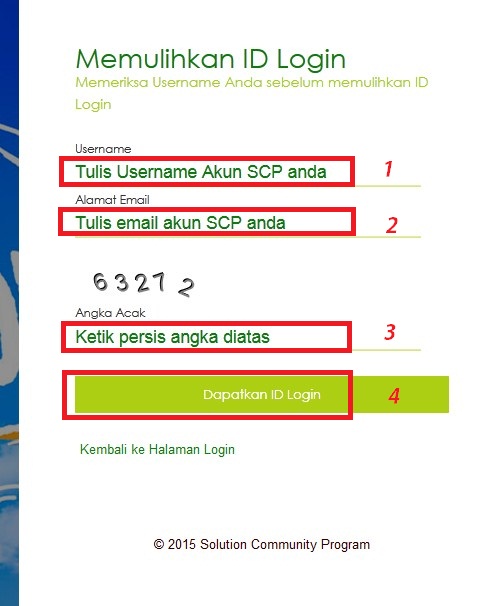 MENDAPAT ID LOGIN SCP WEB BARU - SCP LAILATUL KHASANAH