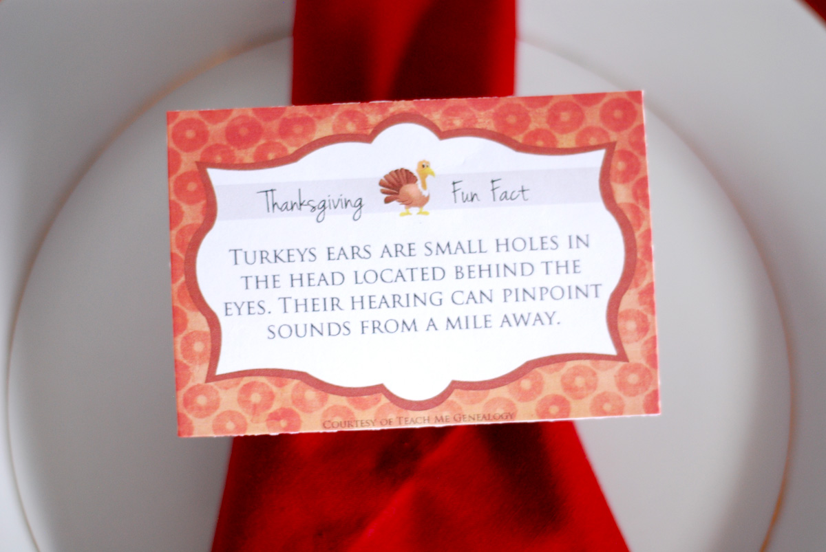 30 Thanksgiving Fun Facts - Free Printables for Thanksgiving Dinner