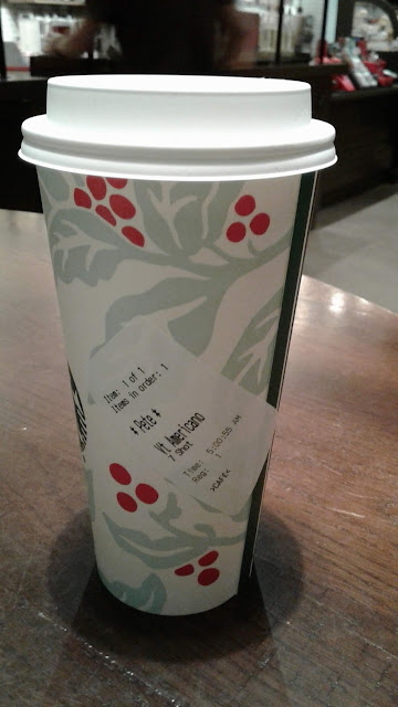 7 Shot Starbucks Americano cup with order label 7 Shot Starbucks Americano cup with order label