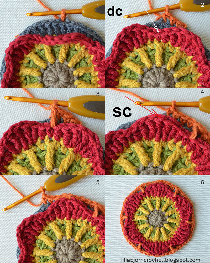 Block 6 from Circles of the Sun Mystery CAL (overlay crochet). Designed by LillaBjornCrochet