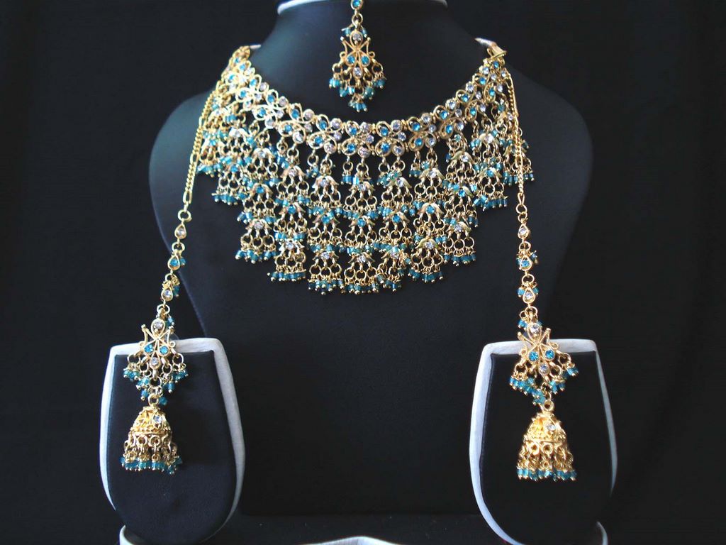 Nagg Beaded Gold Bridal Jewelry Set | FASHIONGURU99