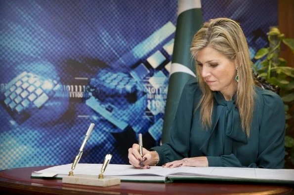 Dutch Queen Maxima attend an meeting with the President of Pakistan Mamnoon Hussain at the Residential Palace 