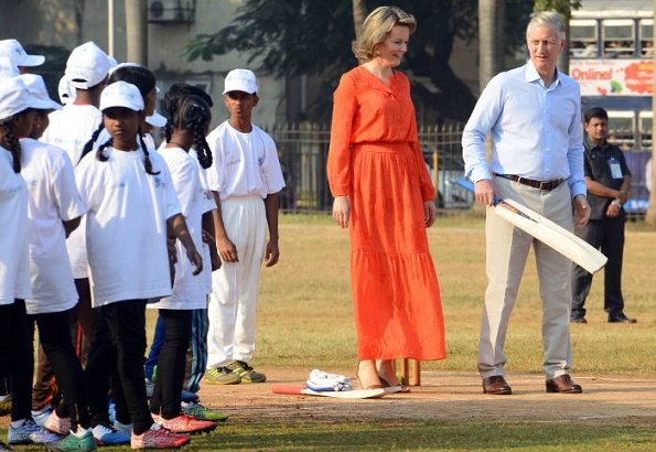 King Philippe and Queen Mathilde visited Mumbai’s Oval Maidan and met Dr.  Jeanne Devos who is founder NDWM
