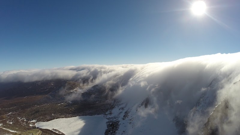 Sun is up, but Clouds covered the Mountains