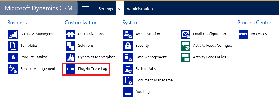 Dynamics 365 Customer Engagement: CRM 2015 Update 1 - Plugin Trace Log
