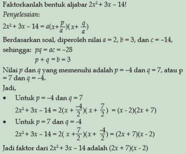 Pemfaktoran Bentuk Aljabar Kelas 8 SMP Pemfaktoran Bentuk Aljabar Kelas 8 SMP