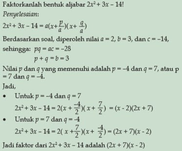 Pemfaktoran Bentuk Aljabar Kelas 8 SMP Pemfaktoran Bentuk Aljabar Kelas 8 SMP