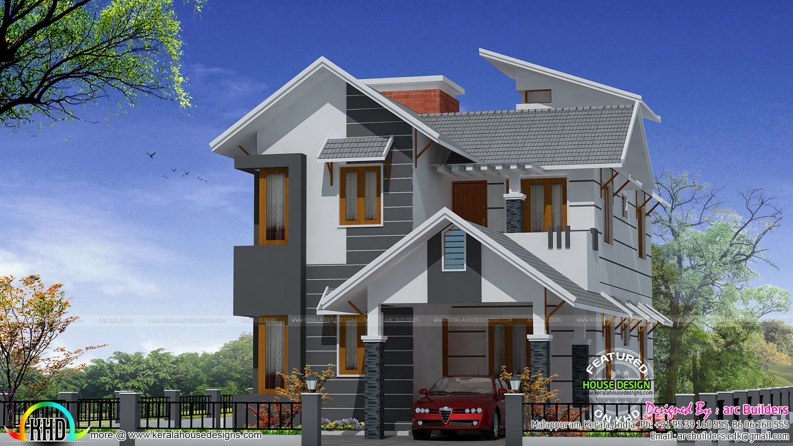 Modern Sloped Roof Home Design Part - 19: Design Style : Modern Slope Roof. Facilities In This House. Read More » Please Follow Kerala Home Design