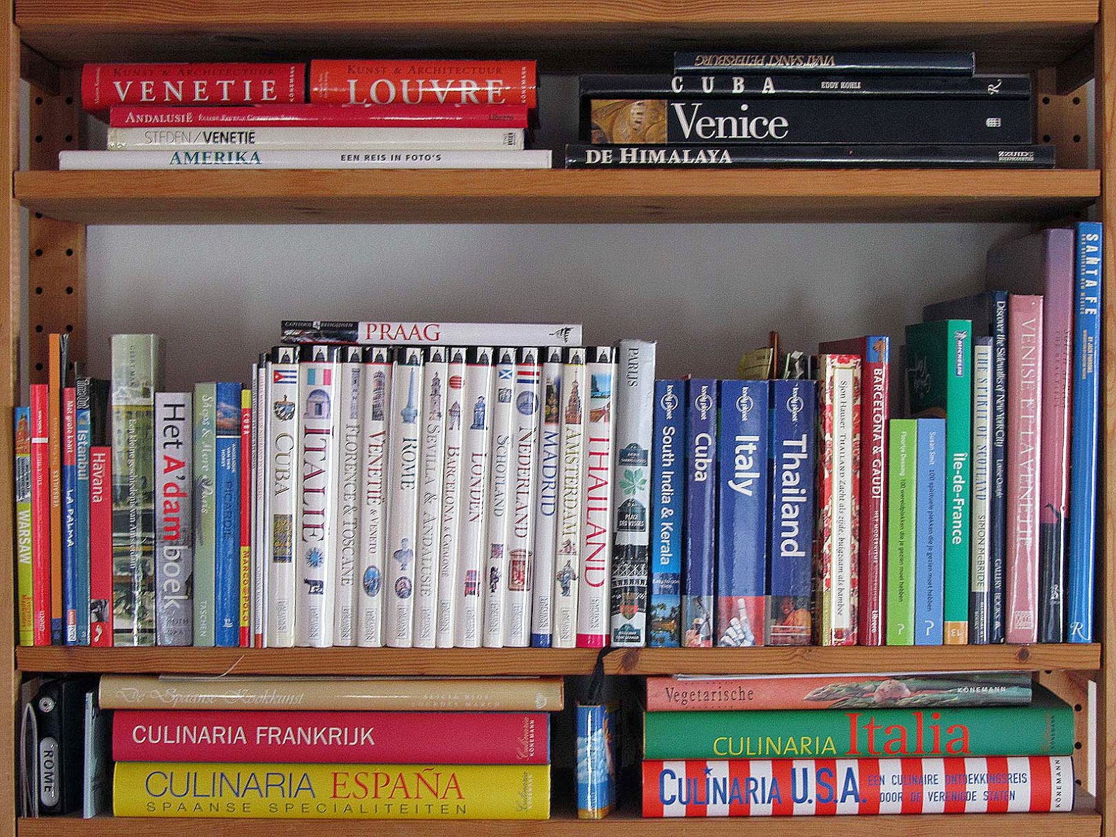 shelf with travel books