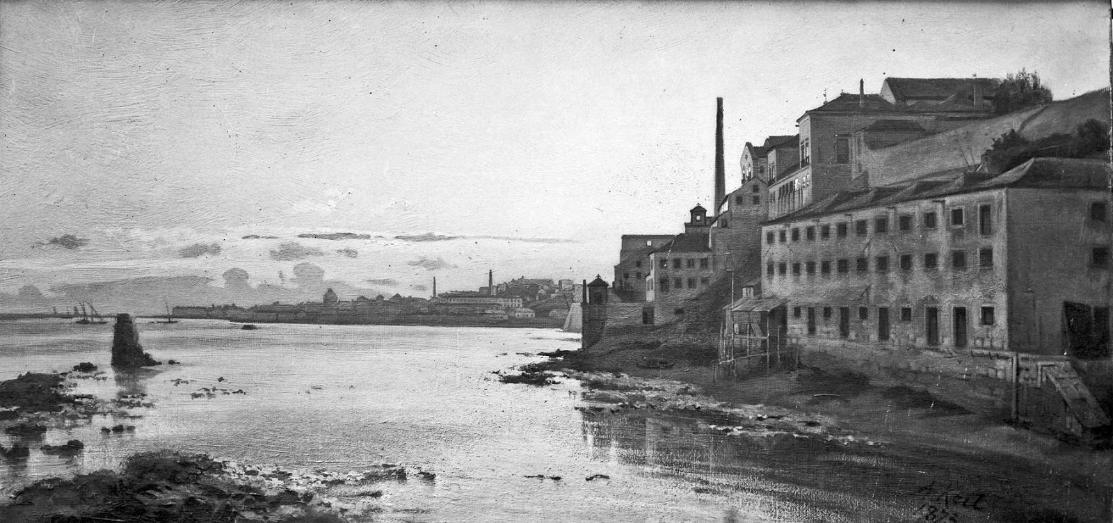 Eventualmente Lisboa e o Tejo Palette de Alfredo Cristiano Keil (1850