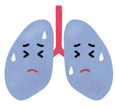 不健康な肺のキャラクター