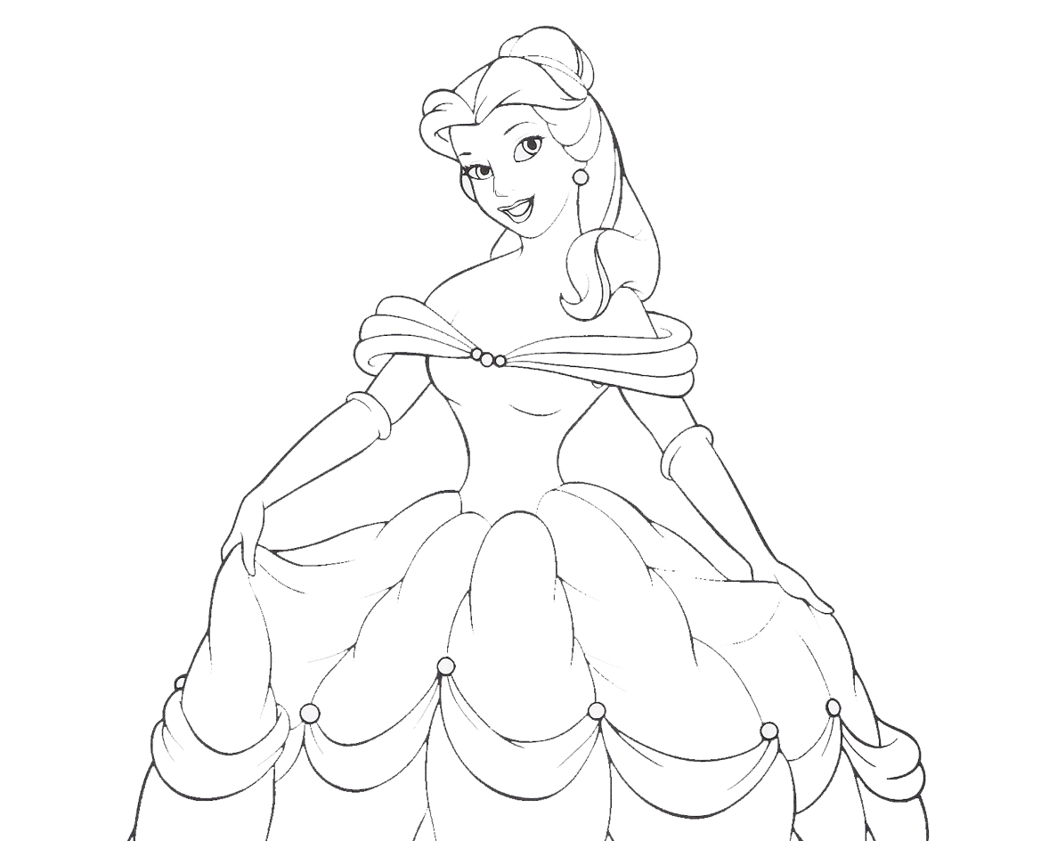 Disney Princess Belle Coloring Pages To Kids